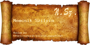 Nemcsik Szilvia névjegykártya